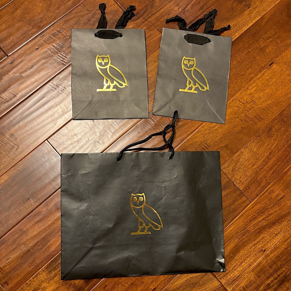 3 authentic OVO paper bags. 2 small and 1 big.